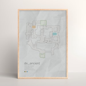 Counter-Strike x Ancient Map [ Art mural du jeu | Affiche imprimée | Impression artistique | Cadeau affiche | Poster mural | Jeu vidéo | FPS | CSGO | CS2 ]