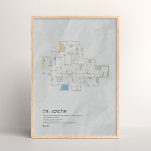 Counter-Strike x Cache Map Poster [ Arte de pared del juego / Impresión de póster / Impresión de arte / Regalo de póster / Póster de pared / Videojuego / FPS / CSGO / CS2 ]