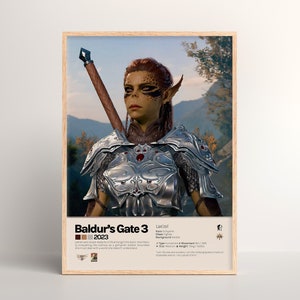 Baldur&#39;s Gate 3 - Lae&#39;zel Poster [ Physical Print | Game Wall Art | Poster Art Print | Poster Gift | Video Game | PC Gaming Setup ]