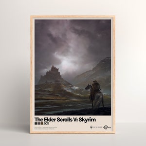 Skyrim Poster [ Light & Dark Mode | Minimalist | Physical Print | Video Game Wall Art | Poster Print Gift | Wall Poster | PC Gaming Setup ]