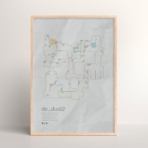 Affiche de carte Counter-Strike x Dust II [art mural de jeu | Impression d'affiche | Impression artistique | Cadeau d'affiche | Affiche murale | Jeu vidéo | FPS | CSGO | CS2 ]