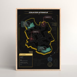 Cartel del mapa Counter-Strike x Anubis [ Arte de la pared del juego / Impresión de póster / Arte / Regalo de póster / Póster de pared / Videojuego / FPS / CSGO / CS2 ]