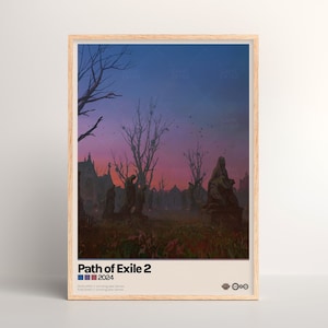 Path of Exile 2 Poster [ Light & Dark Mode | Minimalistisch | Physischer Druck | Videospielkunst | Druck Geschenk | Wandposter | PC-Gaming-Einstellungen ]
