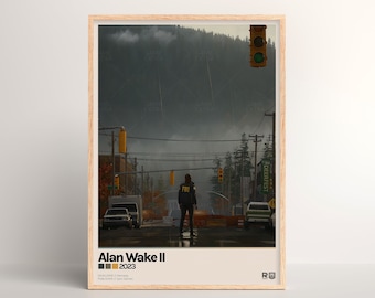 Affiche Alan Wake II [ Impression physique | Art mural de jeu | Impression d’art d’affiche | Cadeau d’affiche | Jeu vidéo | Configuration de jeu sur PC | Salle de jeux ]