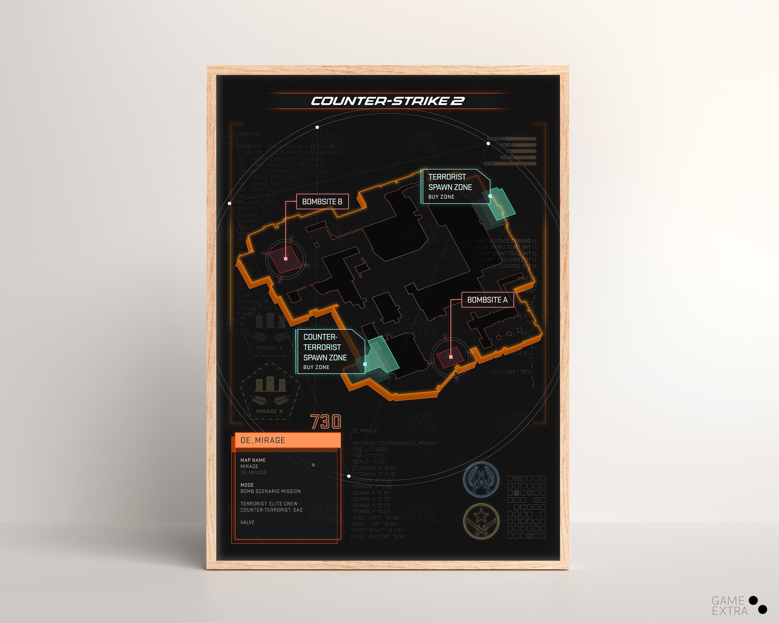 Counter-strike X Mirage Map Poster Game Wall Art Poster Print Art ...