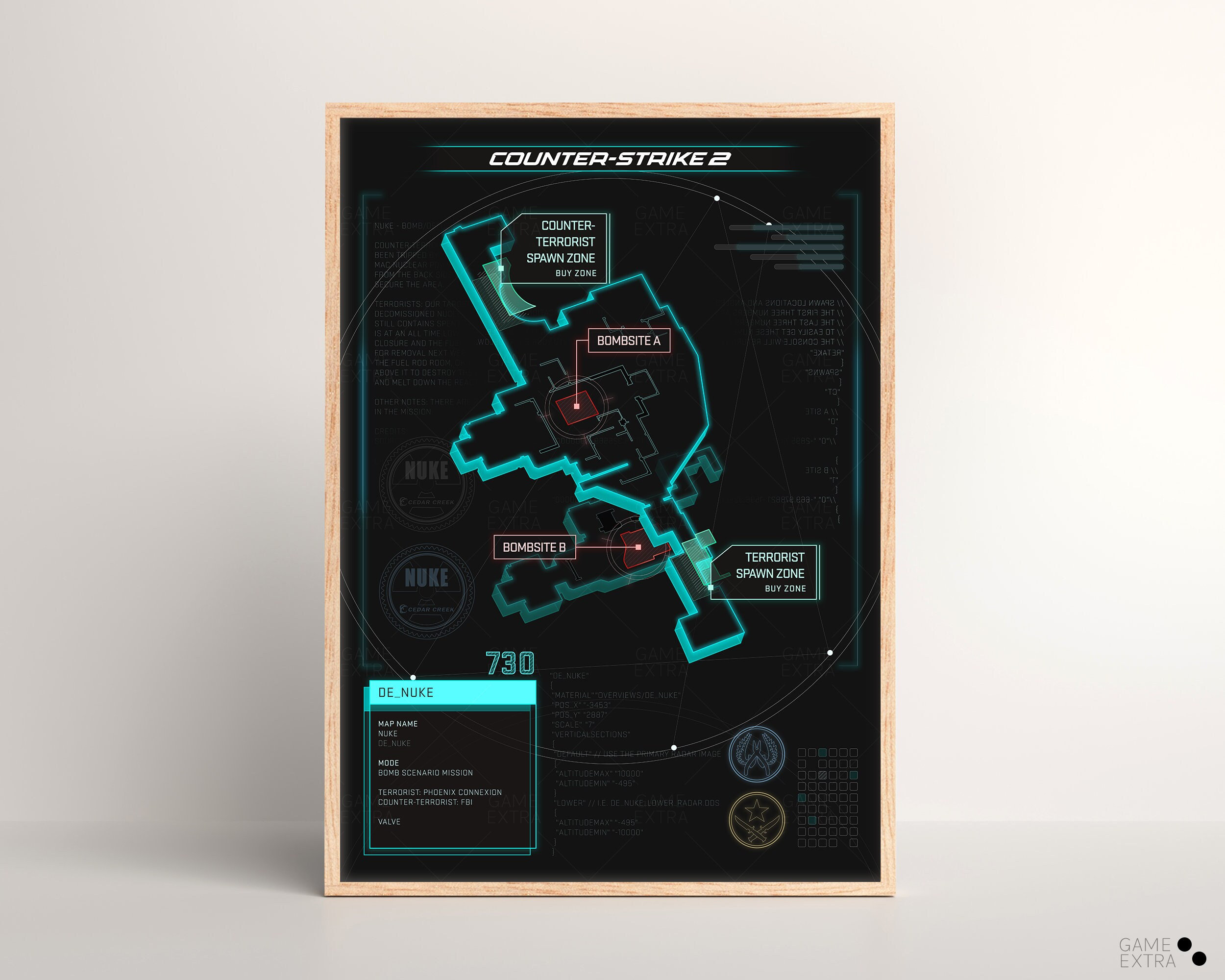 Counter-Strike x Nuke Map Poster [ Game Wall Art | Poster Print | Art Print | Poster Gift | Wall Poster | Video Game | FPS | CSGO | CS2 ]