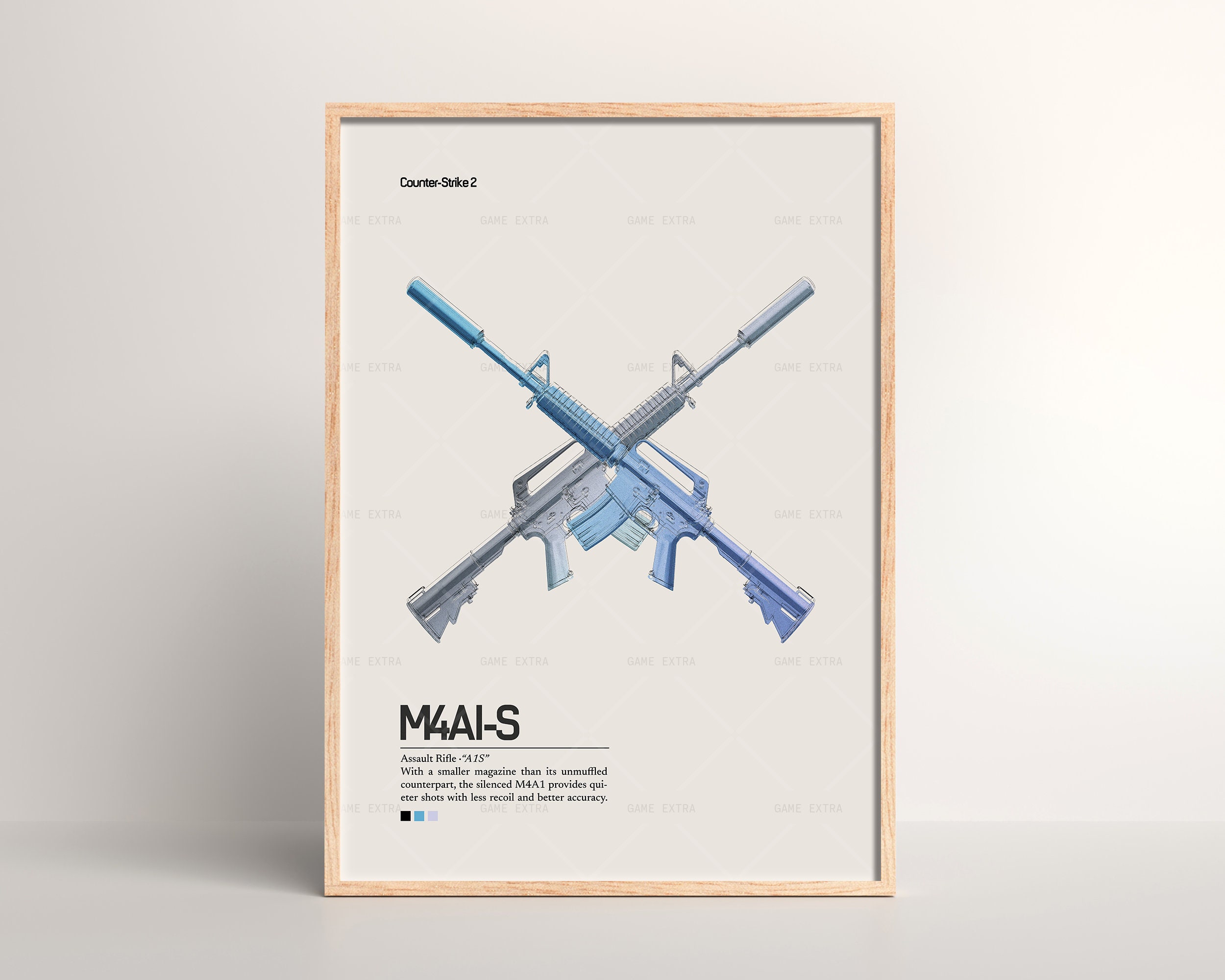 Counter-Strike 2 x M4A1-S Poster [ Game Wall Art | Poster Print | Art Print | Poster Gift | Wall Poster | Video Game | FPS | CSGO | CS2 ]