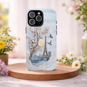 Magnolia Eiffel Tower Phone Case – 3D Wrap, MagSafe Compatible