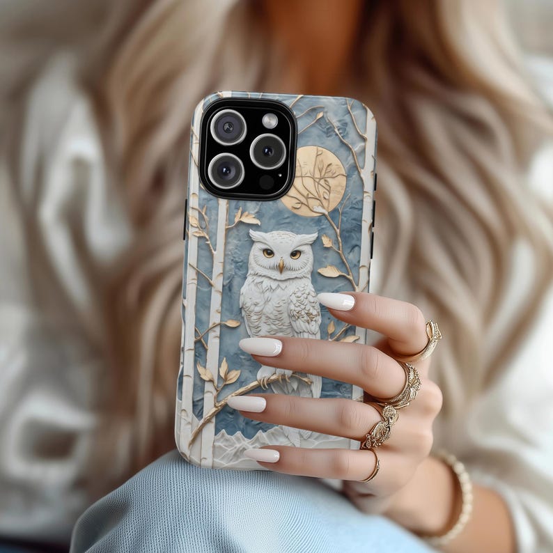 Snowy Owl Phone Case, Winter Owl iPhone & Samsung Cover, Artistic ...