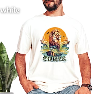 Lion Power Tee, Unisex Comfort Colors® T-shirt, Graphic Tee, Animal Lover Shirt, Wildlife Shirt, Safari Theme Shirt,Cool Lion Tee