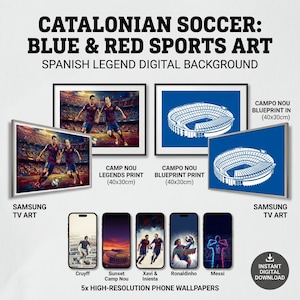 Paquete de arte del fútbol catalán, Camp Nou, Xavi Iniesta (descarga digital)