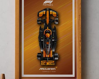 Brick Racing Car Print: Kids Room Decor (Digital Download, PDF & JPG Files)