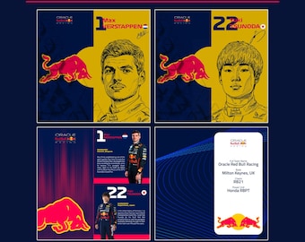 Affischpaket med F1-racerbilar, 4 designer, 25 x 25 cm fyrkantig digital nedladdning