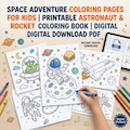 Space Adventure Coloring Pages for Kids | Printable Astronaut & Rocket Activity Book | Digital Download PDF product logo