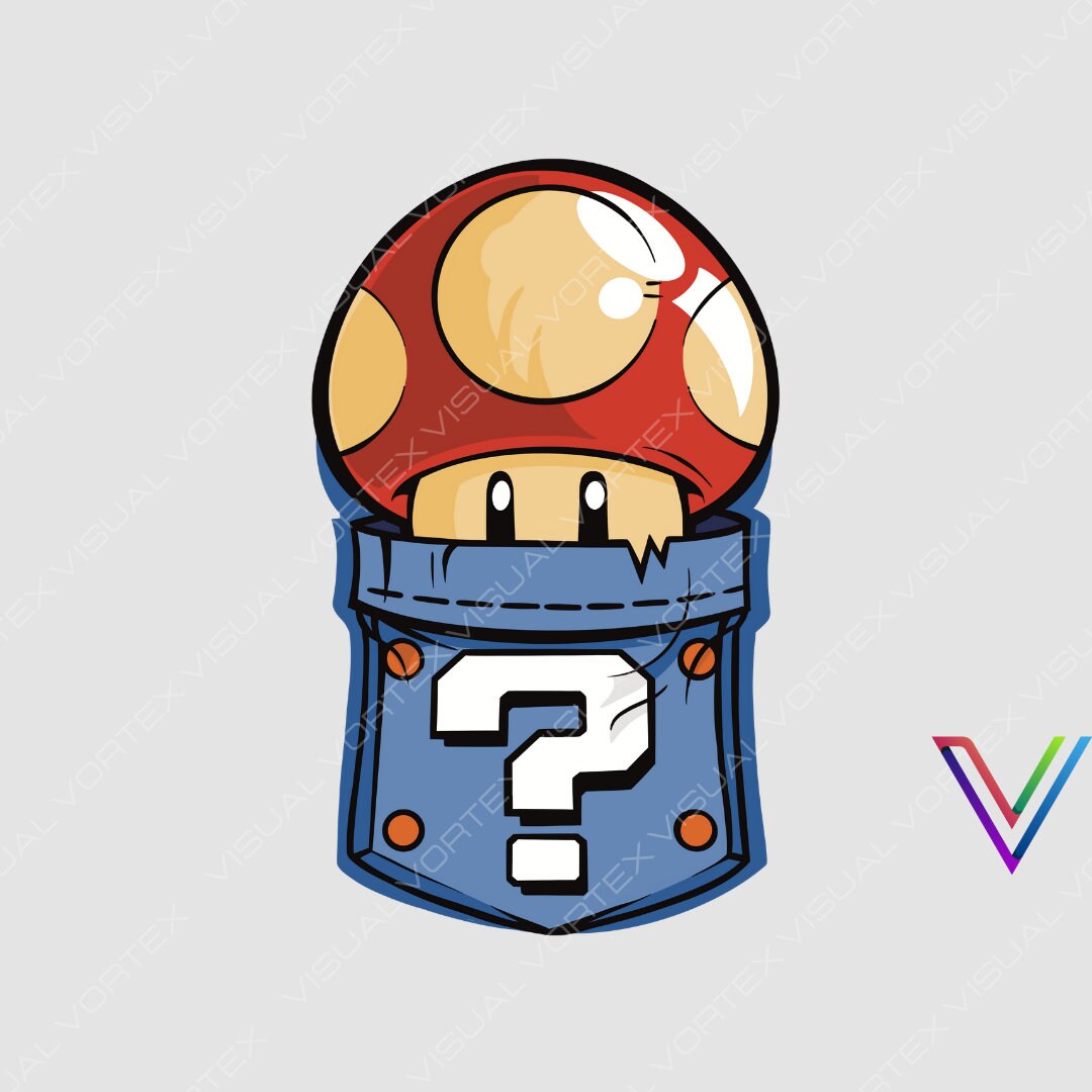 Mario Mushroom SVG PNG Vector Download Files Layered Mario - Etsy