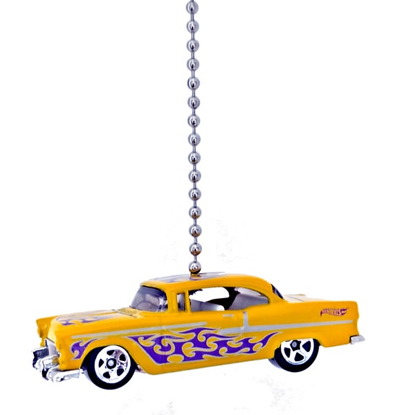 1955 Chevy Yellow Purple  Ceiling Fan Pull Chain Ornament 002