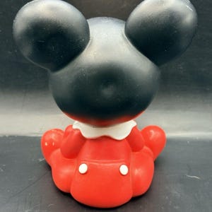 Vintage Shelcore Disney Mickey Mouse Vinyl Plastic Squeak Toy Figure image 4