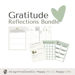 Dankbarkeit Reflections and Templates Bundle | Digitales PDF zum Ausdrucken | Güte | Positivität | Seelische Gesundheit | Wohlbefinden | Schreibanweisung