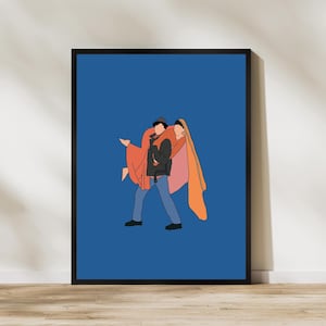 Bollywood Poster Film Poster Dilwale Dulhania Le Jayenge, Shah Rukh Khan, Kajol, Indian Hindi Movie Wall Art, Modern, Simple, Minimal