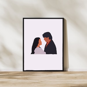 Bollywood Poster Film Poster Dilwale Dulhania Le Jayenge, Shah Rukh Khan, Kajol, Indian Hindi Movie Wall Art, Modern, Simple, Minimal