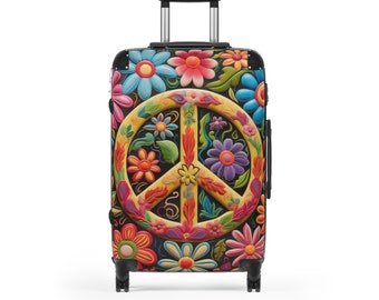 Hippie Erweiterbares ABS Hartschalen Spinner Gepäck Set mit Sicherheitsverschluss. Ein perfektes Accessoire für Ihre Urlaubsreisen.