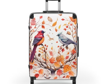 Birds & Leaves Expandable ABS Hardshell Spinner Luggage Set with Safety Lock. A Perfect accessory for your Holiday Travels.