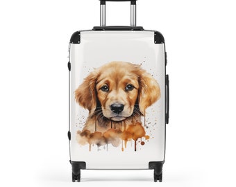 Puppy Dog Lover Expandable ABS Hard-shell Spinner Luggage Set with Safety Lock. A Perfect accessory for your Holiday Travels.
