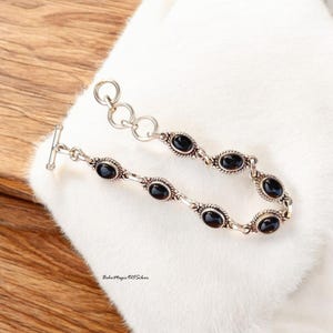 Black Onyx Bracelet, 925 Silver Bracelet, Handmade Black Onyx Jewelry, Gemstone Bracelet, Dainty Bracelet, Gift For Her, Birthstone Jewelry
