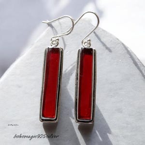 Handmade Red Garnet 925 Sterling Silver Earrings