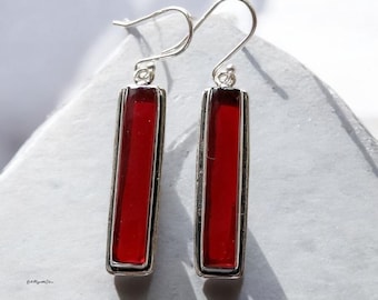Handmade Red Garnet 925 Sterling Silver Earrings
