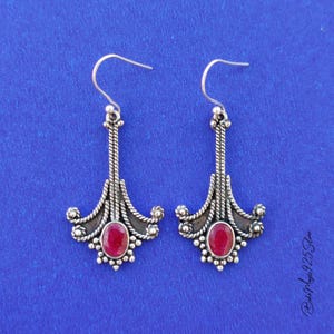 Natural Ruby Gemstone Earrings, Ruby Sterling Silver Handmade Earrings Jewelry, Red Ruby Jewelry, Handmade Dangle & Drop Earrings, Gift Idea