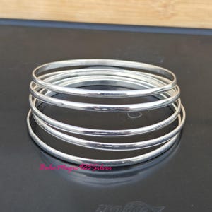 Stunning Silver Bangle Set 5 day Bangle Simple Set Bangle 5 Set Off Bangles Stacking Bangles Handmade 925 Sterling Silver Bangle Set For Her