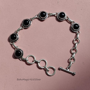 Black Onyx Bracelet, 925 Silver Bracelet, Best Friend Gift, Handmade Black Onyx Jewelry, Multi Stone Bracelet, Dainty Bracelet, Gift For Her