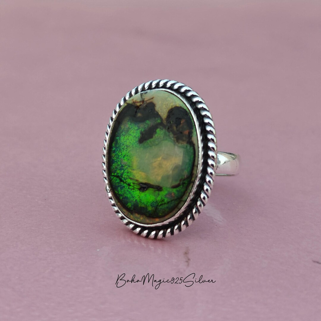 Multi Colored Monarch Opal Ring, 925 Sterling Silver Ring, Monarch Opal ...