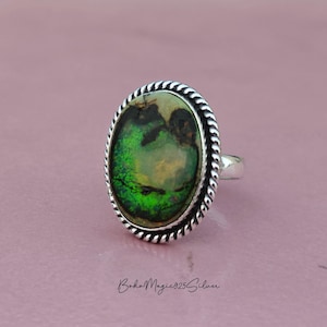 Multi Colored Monarch Opal Ring, 925 Sterling Silver Ring, Monarch Opal Gemstone Jewelry,   Dainty Handmade Ring, Best Gift For Christmas
