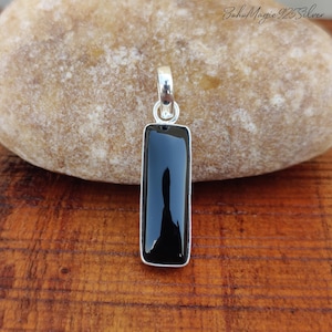 Black Onyx Silver Necklace / 925 Silver Pendant For Woman / Handmade Black Onyx Pendant / Boho Silver Necklace / Promise Pendant / Gift Idea