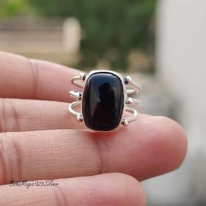 Unique Black Onyx Designer Ring* Promise Ring* Handmade Silver Ring* 925 Silver Ring* Black Onyx Jewelry* Gift for her* Birthstone Ring*