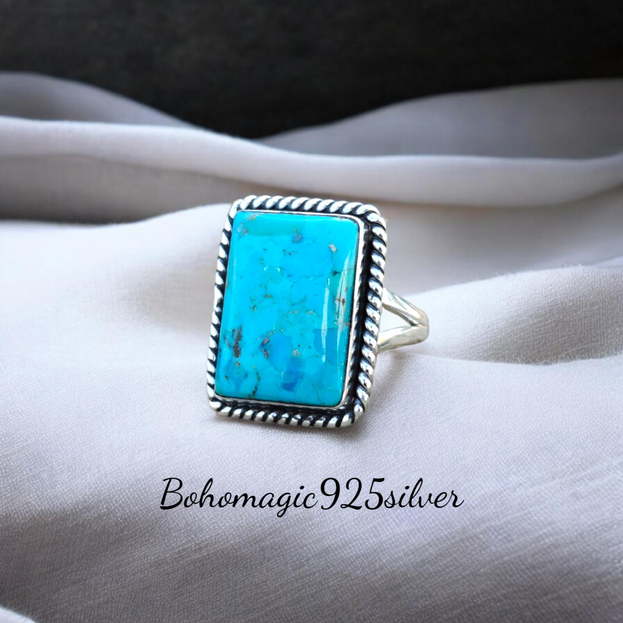 Handmade Kingman Turquoise Ring: Sterling Silver Gemstone Jewelry - Etsy