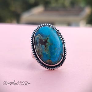 Natural Shattuckite Ring, 925 Sterling Silver Ring, Shattuckite Jewelry, Handmade Band Ring, Statement Ring, Woman&#39;s Birthday Gift Jewelry