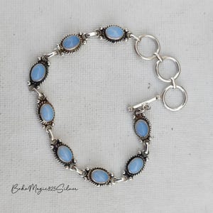Opalite Gemstone Bracelet: Handmade Sterling Silver Charm Bracelet