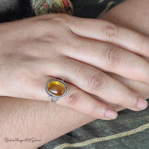 Natural Citrine Ring, Silver Gemstone Ring, Wedding Ring, Statement Ring, Women Handmade Jewelry, Christmas Gift Jewelry, Designer Ring