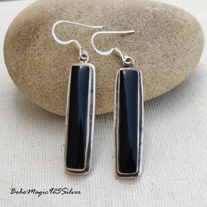 Designer Black Onyx Earring ~ Unique Silver Earring ~ Handmade Earring For Girls ~ Black Stone Earring ~ Black Onyx Jewelry ~ Woman&#39;s Gift