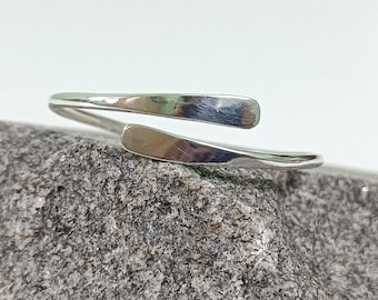 Hand Crafted - Sterling Silver Wrap Bangle - Thick Silver Bangle - Women Simple Bangle - Perfect Silver Bangle For Gift - Christmas Gifts
