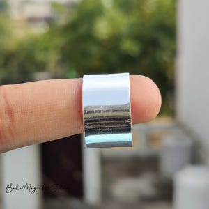 Plain Wide Silver Band Ring, Women Gift Ring, Thumb Ring, Wedding Band, Silver Flat Wide Band, Silver Chunky Ring, Wide Band, Gift For Her
