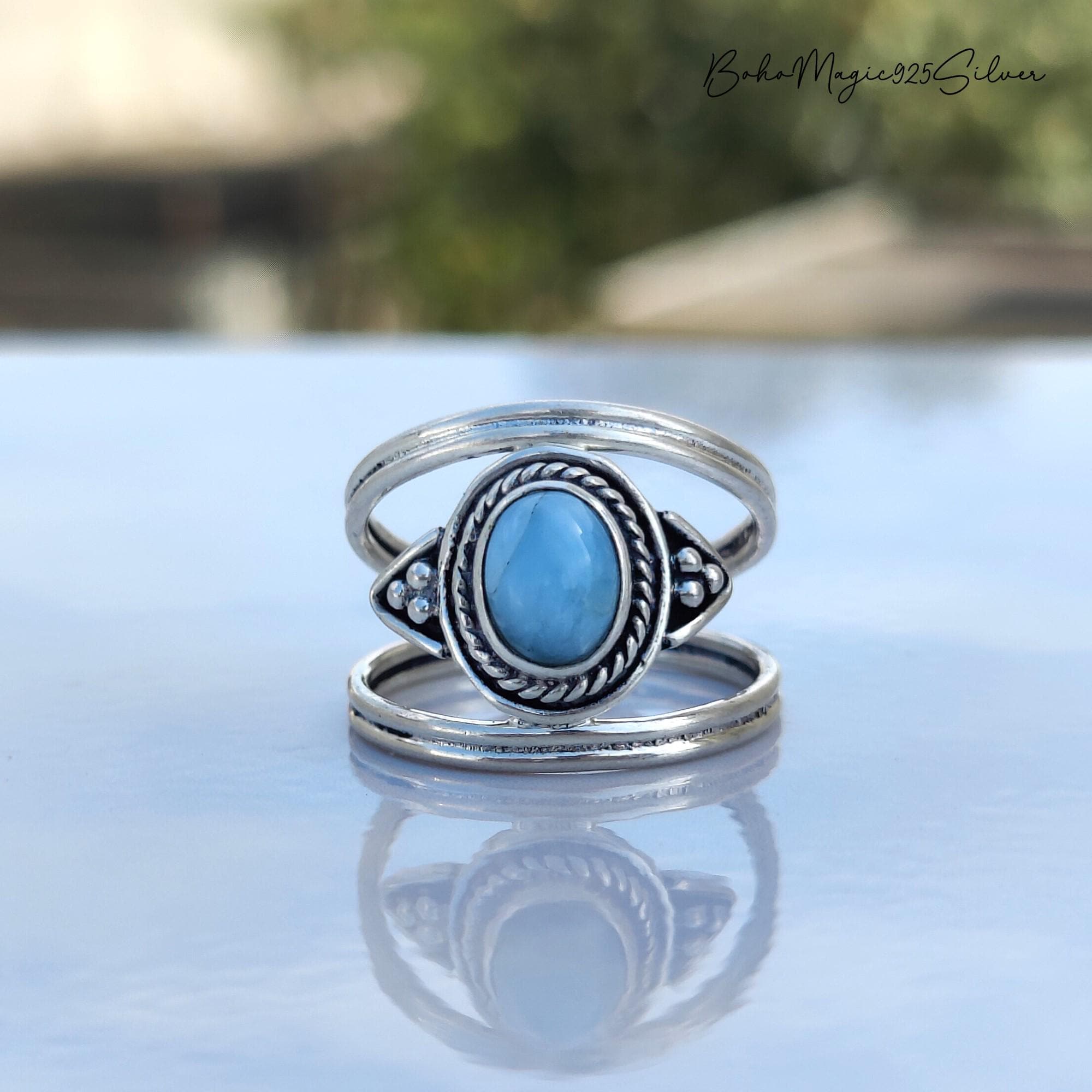 Anello in Larimar, anello in argento Sterling 925, anello con Anello in Larimar, anello in argento Sterling 925, anello con