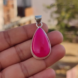Pink Agate Pendant.. 925 Sterling Pendant.. Pink Agate Gemstone Jewelry.. Unique Gemstone Pendant For Her.. Handmade Pendant.. Gift Idea