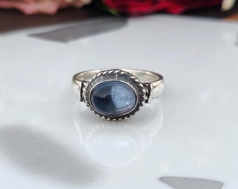 Tanzanite Gemstone Ring / Handmade Sterling Silver Jewelry / Minimalist Band Dainty Ring