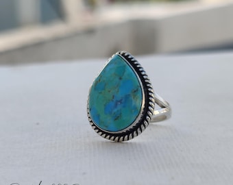 Handmade Kingman Turquoise Ring: Sterling Silver Statement Jewelry