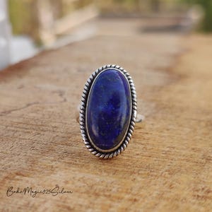 Pure Lapis Lazuli Ring, Handmade Silver Ring, Lapis Lazuli Gemstone Jewelry, Women Ring, Handmade Ring, Dainty Ring, Boho Ring, Gift For Mom