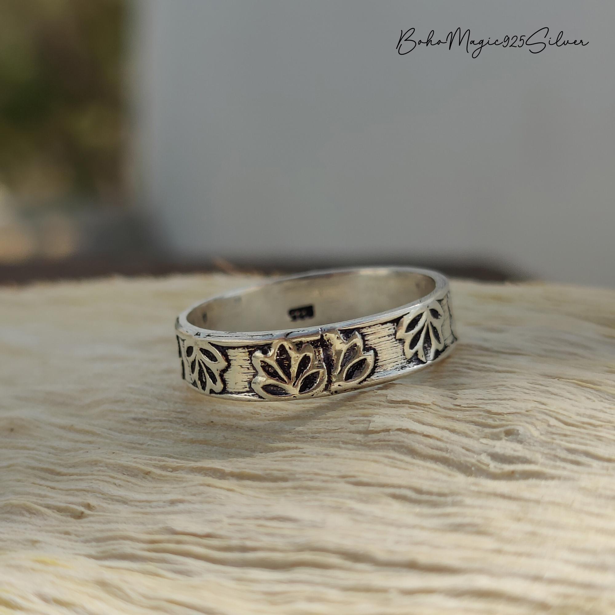 Leaf Designer Band Ring, 925 Starling Silver Ring, Lovely